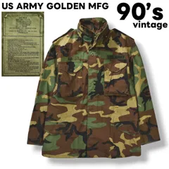 90s ヴィンテージ US ARMY アメリカ軍 米軍 GOLDEN MFG 社製 M－65 4th 最終型 91年 フィールド ジャケット ジップアップ YKK ZIP S－R 迷彩柄 実物 メンズ