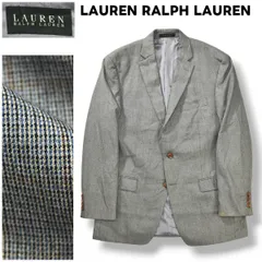 00s ヴィンテージ ローレン ラルフローレン LAUREN RALPH LAUREN 2B シングル テーラード ジャケット ノッチドラペル サイドベンツ 総裏地 40R グレンチェック柄 グレー メンズのサムネイル