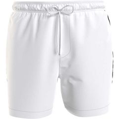 Calvin Klein Men's Swimwear Shorts - Medium Drawstring Tape Swim Shorts, PVH Class, White