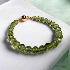 グアテマラ産本翡翠 A貨 アイスグリーン16cmビーズブレスレット1913 