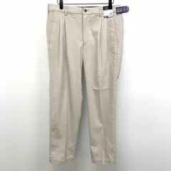 【新品】若干薄手 パンツ ストレッチ 2タック ウエストゴム レーヨン×ポリエステル×ポリウレタン 82 ホワイトグレーベージュ メンズ