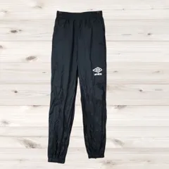 A1549 アンブロ UMBRO カジュアルパンツ ズボン(160) 黒 プリントロゴ文字 ウエストゴムのサムネイル