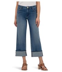 KUT from the Kloth 女士下裝 牛仔褲 寬管褲 KUT from the Kloth Charlotte 高腰 寬管褲 捲邊 Serenity