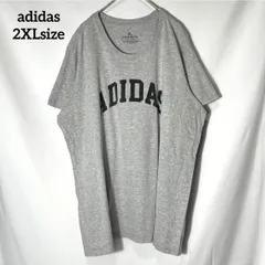 【adidas】アディダス 両面プリントロゴ オーバーサイズ 半袖Tシャツ グレー US古着 USA輸入 2XLsize