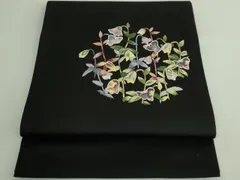 平和屋着物●極上　本加賀友禅作家　木村雨山　太鼓柄　京袋帯　黒百合　黒地　逸品　DZAB4820kh6