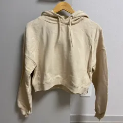 新品 スパオ クロップド フーデッド スウェットシャツ クロップドトップス（クリーム）