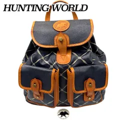 希少✤【HUNTING WORLD／ハンティングワールド】リュック／バックパック　PVC＆レザー　ヴィンテージ 0404のサムネイル