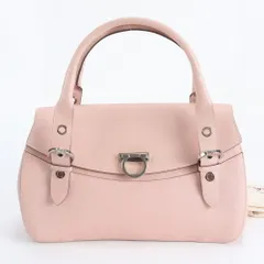 極美品 サルヴァトーレフェラガモ ガンチーニ レザー トート バッグ 肩掛け ショルダー ハンド ピンク レディース RWM DS15-10【中古】