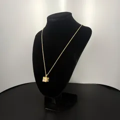 ニナリッチ NINA RICCI ロング ネックレス ロゴ キューブ ラインストーン ゴールド アクセサリー