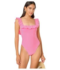 Lilly Pulitzer Women's Swimsuit, Two-Piece Set, Ruffled, Lilly Pulitzer Aemma Ruffle One Piece, Cherry Blossom