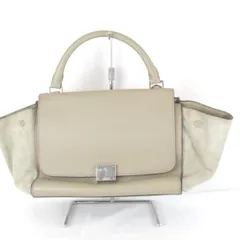 『USED』CELINE【セリーヌ】 スモール トラペーズ 2WAYバッグ ショルダーバッグ レザー/スウェード 940g レディース ベージュ ハイブランド