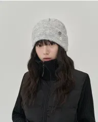 トフィー ウィメンズ Wボタン ポイント ビーニー 白メランジ