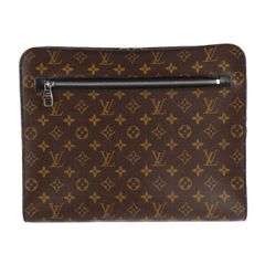LOUIS VUITTON ルイ ヴィトン ポートフォリオ セカンドバッグ M40301 PVC レザー  ブラウン ブラック シルバー金具 モノグラムマカサー クラッチバッグ ビジネスバッグ 書類カバン ビトン 