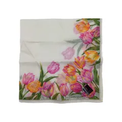 YVES SAINT LAURENT イヴ・サンローラン ハンカチ ミニスカーフ チューリップ柄 未使用品 #0416-02