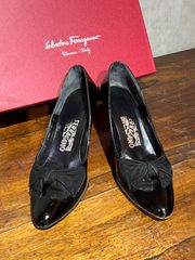 ☆Ferragamo☆ レインシューズ フラットシューズ サイズ71/2 D 黒