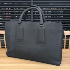 美品 ボッテガヴェネタ イントレチャート ビジネスバッグ ブリーフケース グレー レザー 15146