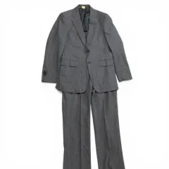 美品　theory　セオリー　スーツ　セットアップ　ストライプ　グレー　2B　チャコールグレー　サイズ36　ウール　ポリエステル　冠婚葬祭　結婚式　成人式