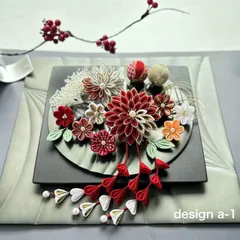 ＊°:｡＊ つまみ細工 髪飾り ＊｡:°＊  深紅　白　ゴールド　成人式　卒業式　振袖　袴　結婚式　白無垢　打掛　かすみ草　和玉　水引　赤　ホワイト　金