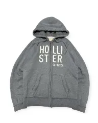 Hollister ホリスター ロゴ(ロゴ) グレー(グレー) フード(フード) ジップアップ(ジップアップ)