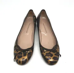[盛岡80-0159] FABIO RUSCONI ファビオルスコーニ レオパード柄 バレエシューズ パンプス 36【中古/60】【レディース】