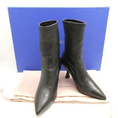 美品 Stuart Weitzman スチュアートワイツマン MUNA75 ムナ75 ブーツ 37 アンクル ミドル丈 ヒール レディース AM8552