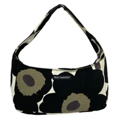 marimekko(マリメッコ) ハンドバッグ 黒×白×カーキ 花柄のサムネイル