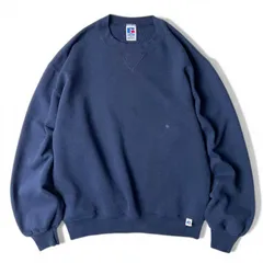 90s USA製 RUSSELL 無地 前V スウェット トレーナー M / 90年代 アメリカ製 オールド ラッセル 裏起毛 ネイビー 紺