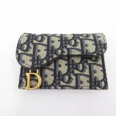 【瀬戸大橋店】 中古 Christian Dior | クリスチャンディオール カードケース オブリークジャガード サドル ブルーム カードケース S5611CTZQ_M928 ネイビー系 【125】