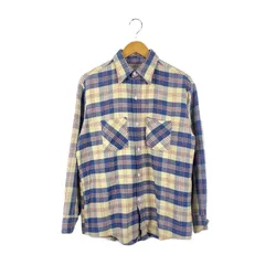 70's　ビンテージモデル　BIG　MAC　ビッグマック　フランネルシャツ　ネルシャツ　長袖シャツ　Lサイズ　チェック柄　ベージュ/ブルー/レッド