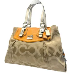 コーチ COACH トートバッグ 3層 シグネチャー キャンバス パテントレザー ベージュ オレンジ 肩掛け 大容量 通勤 通学 レディース 人気 定番 おしゃれ 上品 高級感 カジュアル ビジネス バッグ 鞄 軽量 使いやすい デイリー ユニセックス
