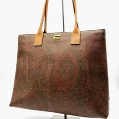 エトロ ETRO トートバッグ ペイズリー 総柄 PVC レザー ブラウン 肩掛け 大容量 通勤 通学 メンズ レディース ユニセックス 人気 定番 上品 高級感 イタリア製 カジュアル ビジネス バッグ 鞄 おしゃれ シンプル 軽量 丈夫 デイリー 旅行