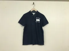 本物アバクロンビー&フィッチAbercrombie&Ftichアバクロコットンヘンリーネック半袖Tシャツメンズサーフアメカジミリタリーストリートスケーターワークビジネススーツモードゴルフ紺ネイビーXL
