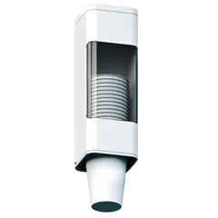 (ホワイト) 収納 40-50個 口径50-75mm 粘着テープ付 蓋付 壁掛け カップディスペンサー 紙コップホルダー Charmoon