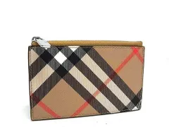 BURBERRY バーバリー フラグメントケース カードケース コインケース MS ALWYN BIN 8091900 SAND (ブラウン系) PVC ユニセックス チェック柄 超美品