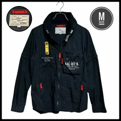 美品 極希少 AVIREX ミリタリー ジャケット ブルゾン  M ギミック多数 袖口デタッチャブル 黒 完売モデル