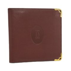 Cartier マストライン カードケース 名刺入れ ボルドー ゴールド金具