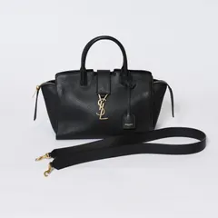 極美品 SAINT LAURENT サンローラン ベイビー ダウンタウンカバス 2WAYハンドバッグ 635346 ブラック グレインレザー ゴールド金具 中古 4b013209
