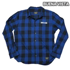 BUENA VISTA バッファローチェック ワークシャツ Mサイズ ブエナビスタ ネルシャツ 青黒のサムネイル