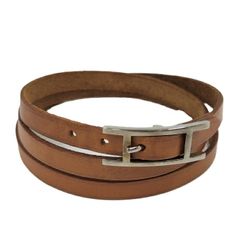 希少 HERMES プスプスエルメス バングル レザー シルバー ヴィンテージ