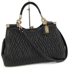 美品 COACH コーチ D0982 マディソン プリーテッド ハンドバッグ 