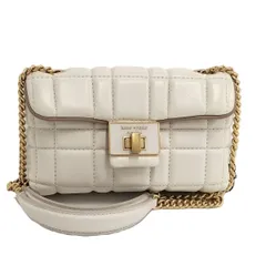 kate spade エブリンキルテッドスモール チェーンショルダーバッグ レザー アイボリー