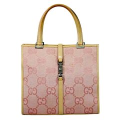 GUCCI グッチ ジャッキーライン GGキャンバス ハンドバッグ ピンク