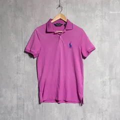 【高機能】ポロゴルフ ラルフローレン ポロシャツ 紫 ピンク S PRO FIT 刺繍ロゴPERFORMANCE 速乾 ストレッチ 半袖 鹿の子 ゴルフウェア スポーツ テニス メンズ レディース ユニセックス 90s古着 ヴィンテージ ワンポイント Y2K
