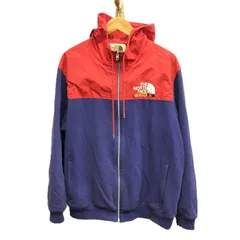 GUCCI THE NORTH FACE ジップアップパーカー パープル レッド コットン ナイロン 671462