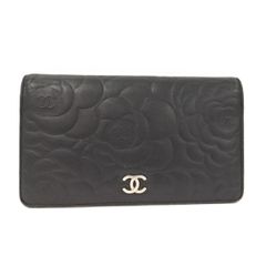 CHANEL フラワーエンボス カメリア ブラック長財布 - メルカリ