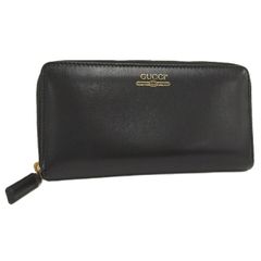 GUCCI グッチ シグネチャー ラウンドファスナー 長財布 ブラック