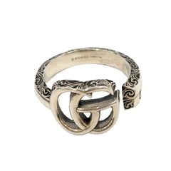 極美品✨グッチ マーモント ダブルG マザーオブパールターコイズ