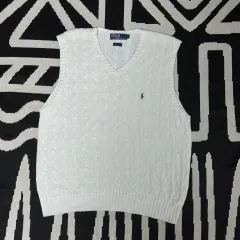 ポロラルフローレン ケーブル ニット ベスト L