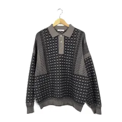 YASHIKI　ヤシキ　YSK-25AW-KN06　Rikka Knit Polo　ニットポロシャツ　セーター　サイズ1　総柄　ブラウン/ブラックのサムネイル