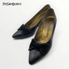 【イヴサンローラン】23cm：パンプス　ハイヒール リボン（ブラック）